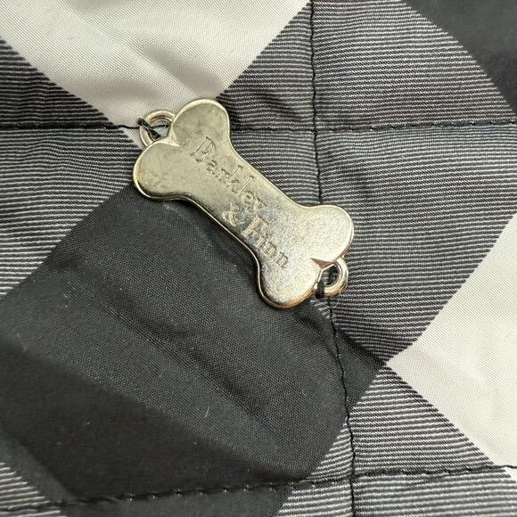 Barkley & Finn Dog Jacket Size S Black White Buffalo Check Hooded Lined Quilted - Picture 6 of 9